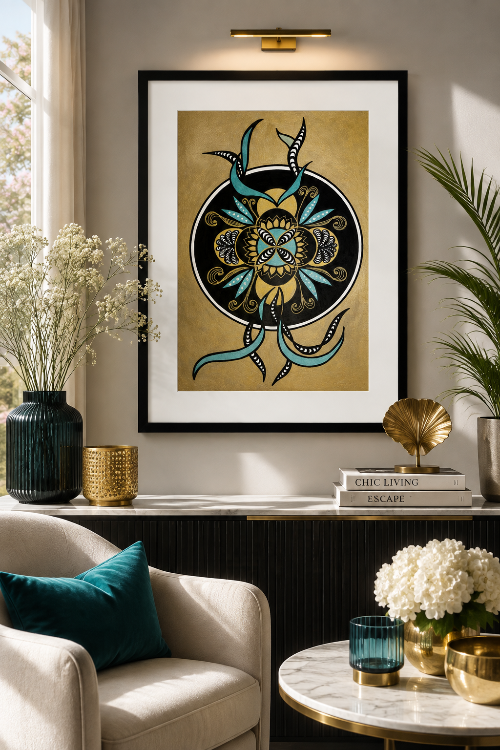 'Turquoise Bloom' - Sacred Floral Geometry
