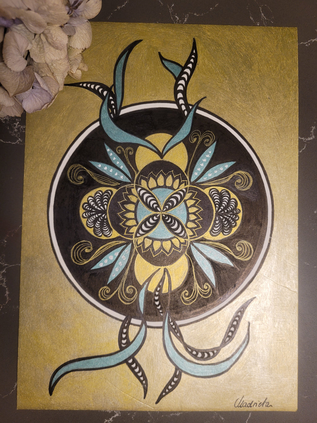 'Turquoise Bloom' - Sacred Floral Geometry