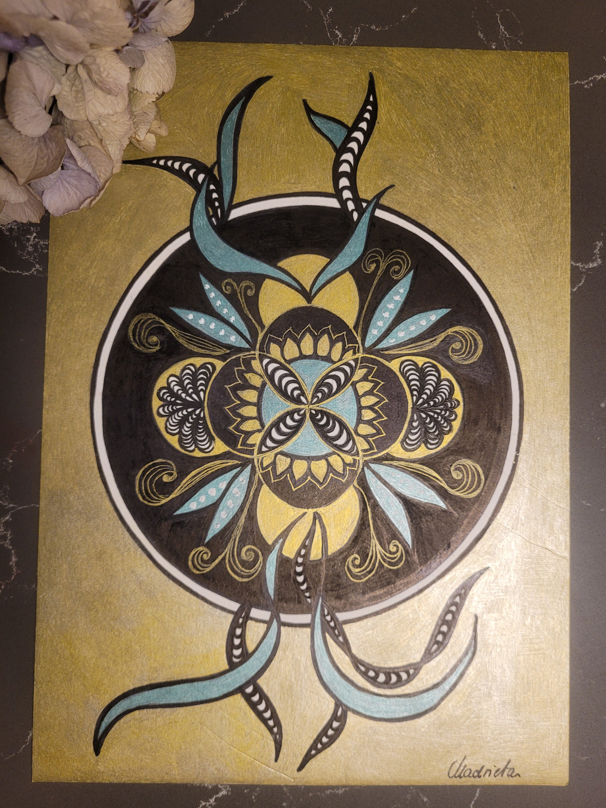 'Turquoise Bloom' - Sacred Floral Geometry